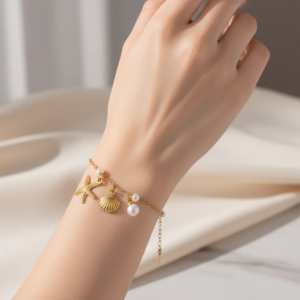 Gold Plated Anti Tarnish Star Fish Wraparound Bracelet