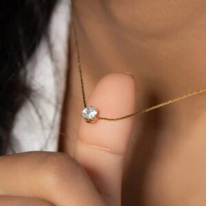 Gold Plated Anti Tarnish Stone Studded Hexagonal Pendant