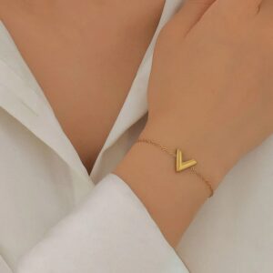Gold Plated Anti Tarnish V-Shaped Wraparound Bracelet