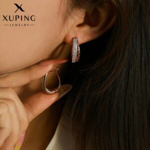 Xuping Jewelry Studded Half Hoop Earrings